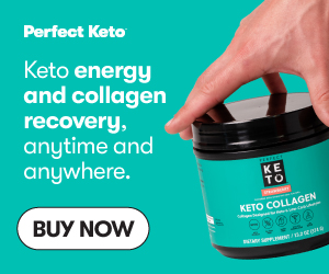 Picture advertisement for a keto collagen supplement. 